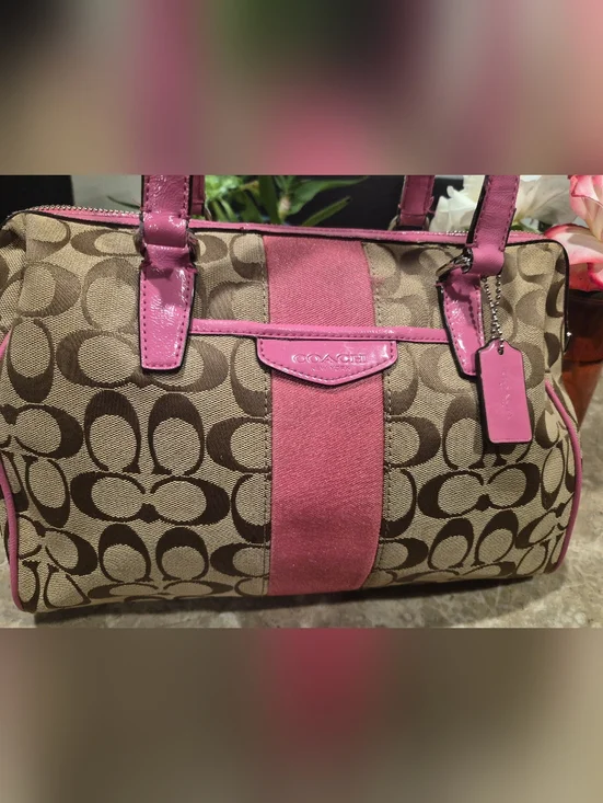 Coach Vintage Signature Stripe Nancy Satchel - Picture 3 of 12